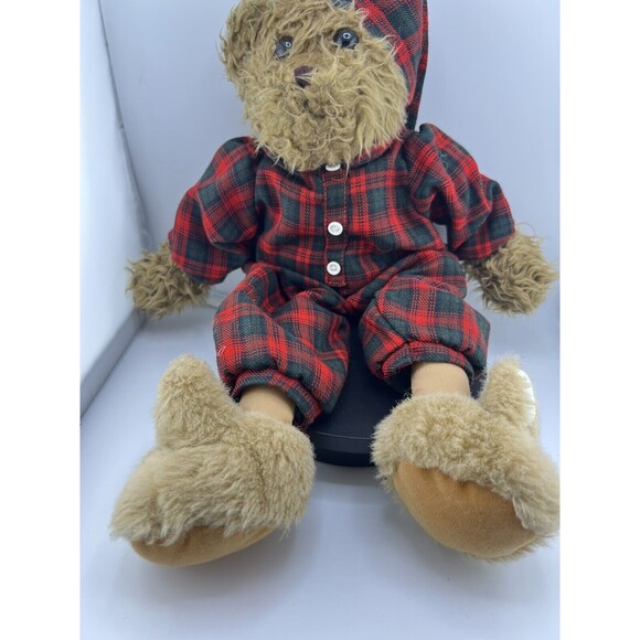 Abc Distributing Brown Bear Plush Plaid Pajamas Bunny Rabbit Slipper Lodge - Picture 7 of 12